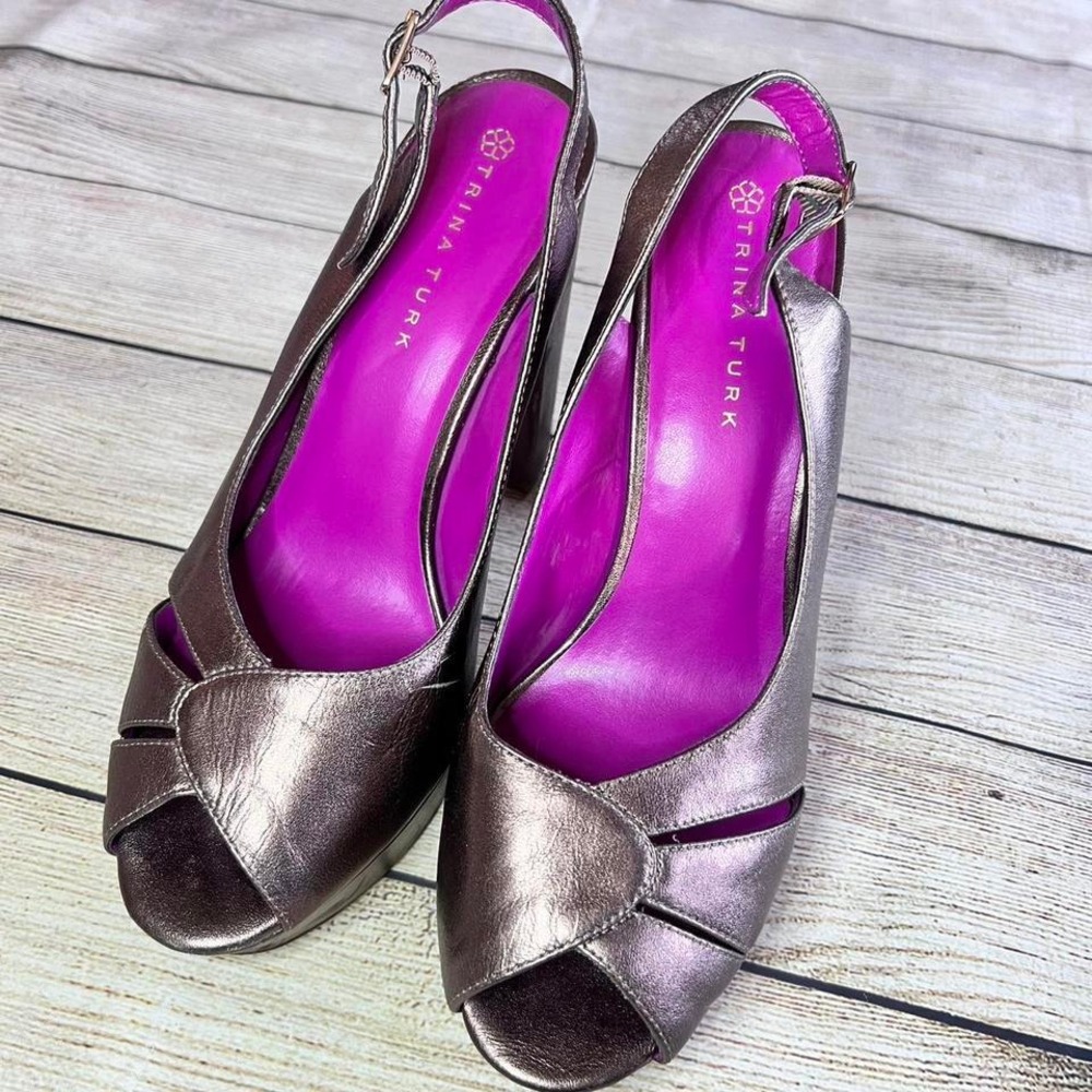 Trina Turk metallic heels